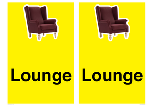 Lounge Dementia Friendly Yellow SIgn